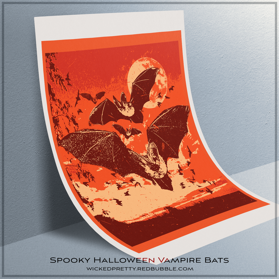 Spooky Halloween Vampire Bats