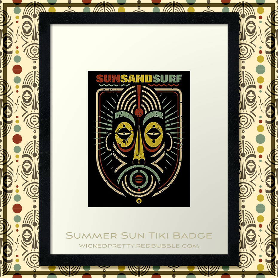Summer Sun Tiki Badge