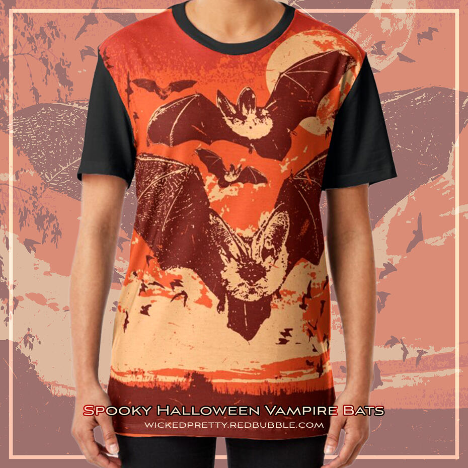 Spooky Halloween Vampire Bats