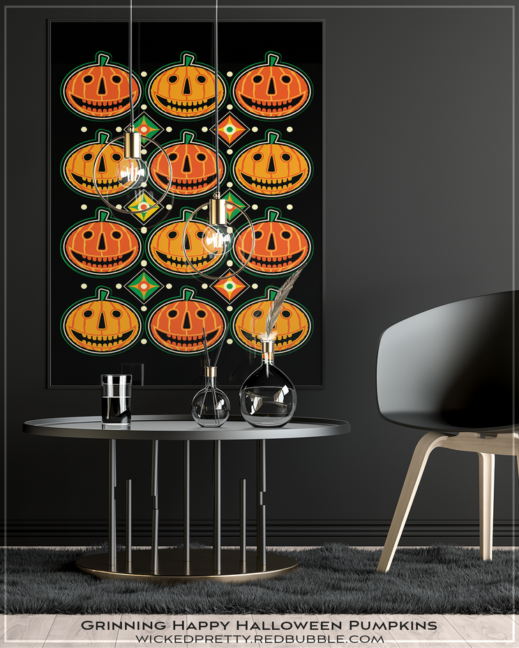 Grinning Happy Halloween Pumpkins