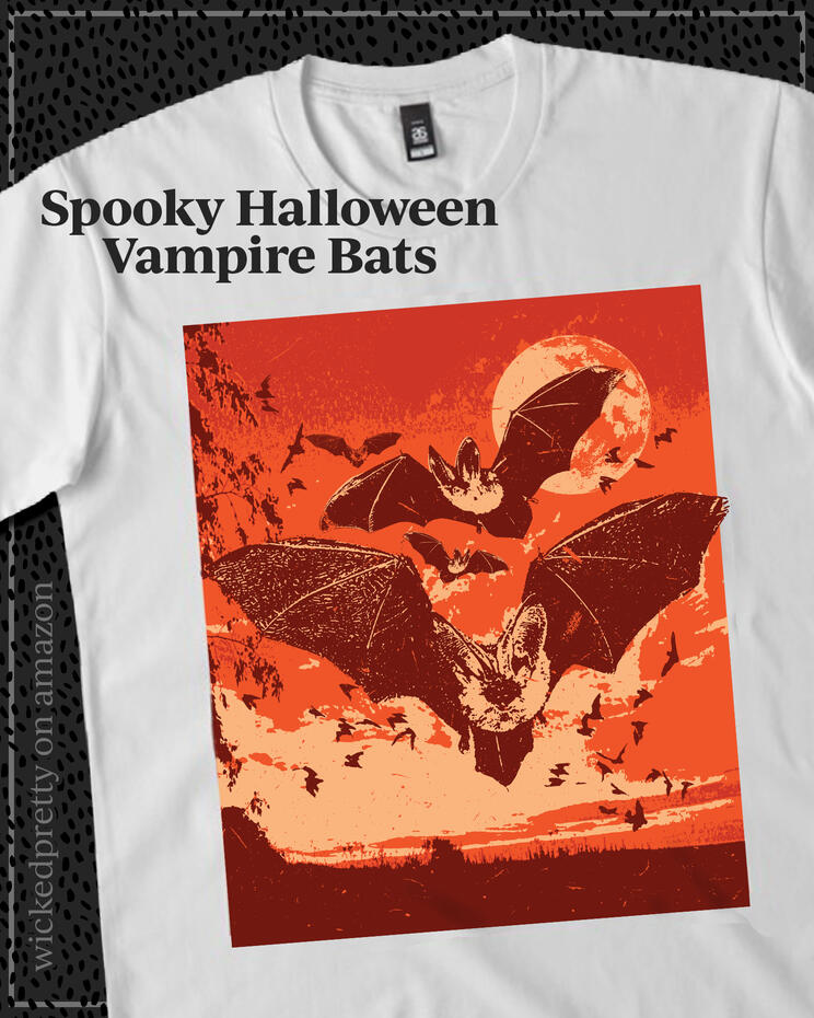 Spooky Halloween Vampire Bats