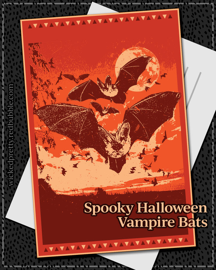 Spooky Halloween Vampire Bats