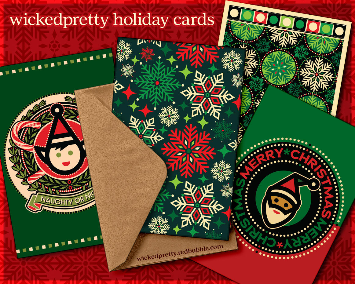 Christmas/Holiday cards from WickedPretty on Redbubble