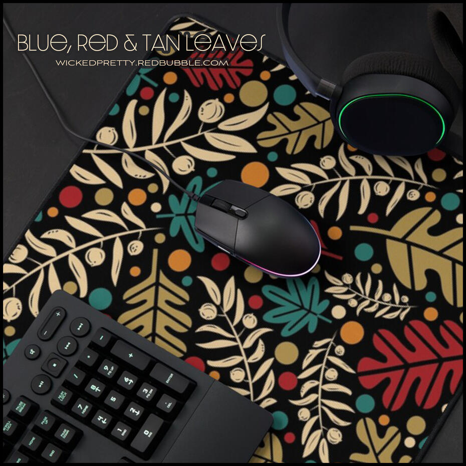 Blue, Red &amp; Tan Leaves