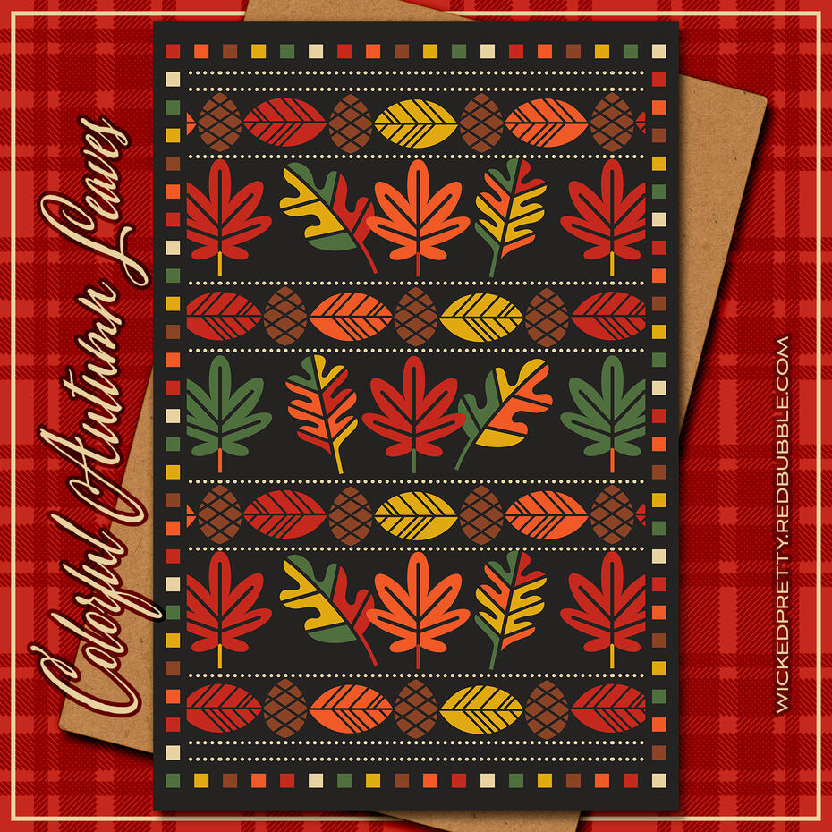 Colorful Autumn Leaves Greeting Card