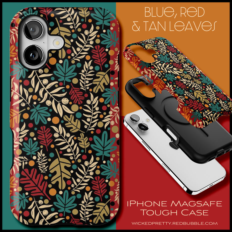 Blue, Red &amp; Tan Leaves