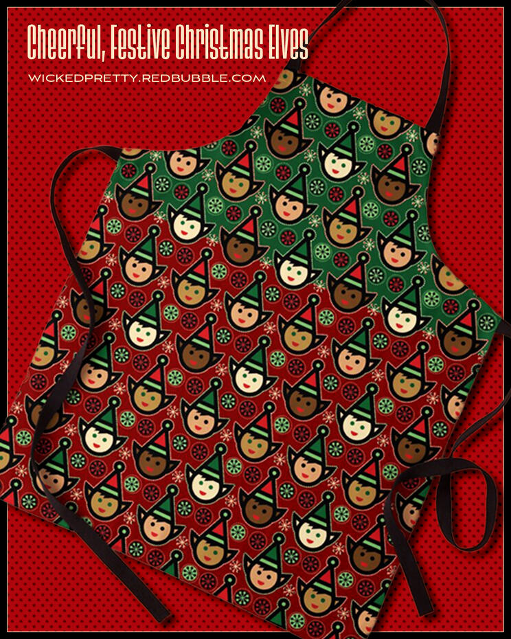 Cheerful, Festive Christmas Elves Apron