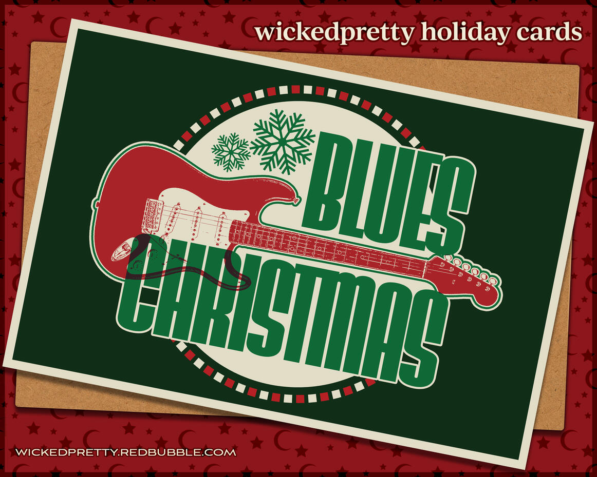 Merry Blues Christmas Greeting Card