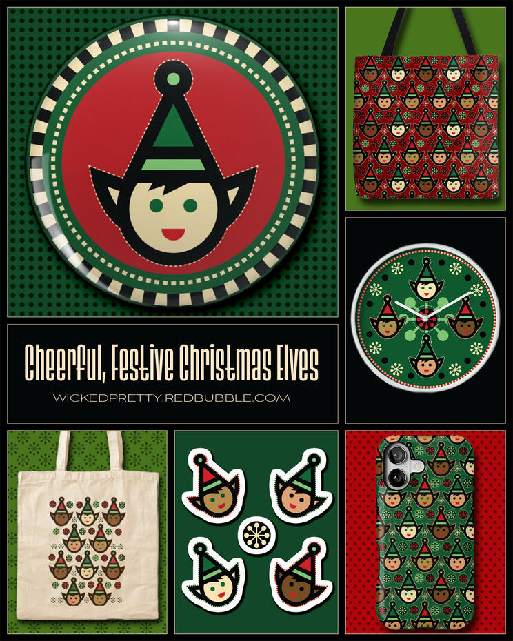 Cheerful, Festive Christmas Elves