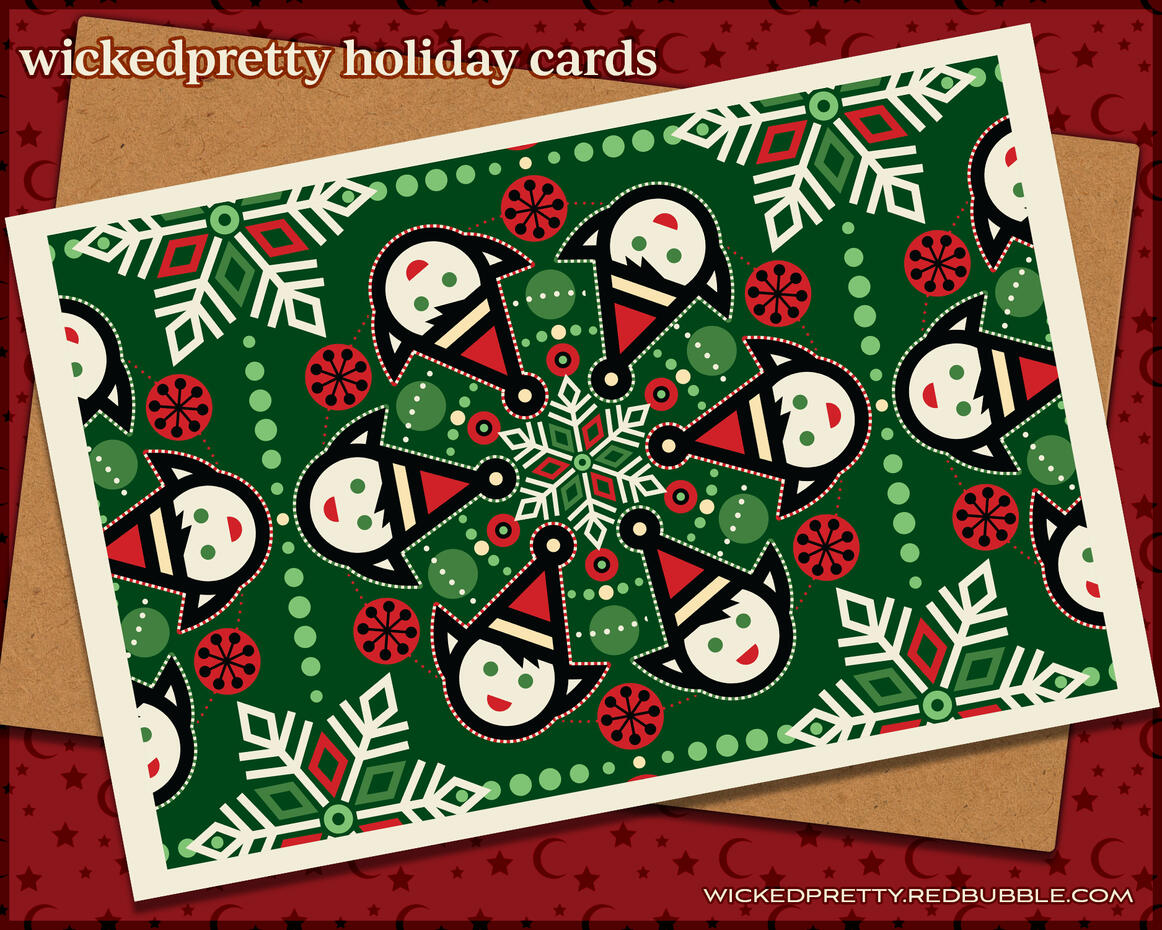 Christmas Elf Mandala Greeting Card