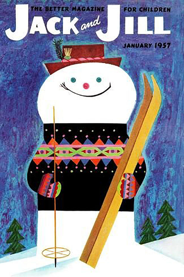 Smiley Snowman by Jack Weaver - Jack and Jill Magazine, January 1957