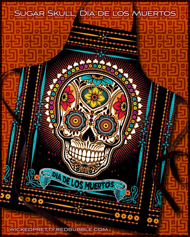 Sugar Skull, Día de los Muertos Apron