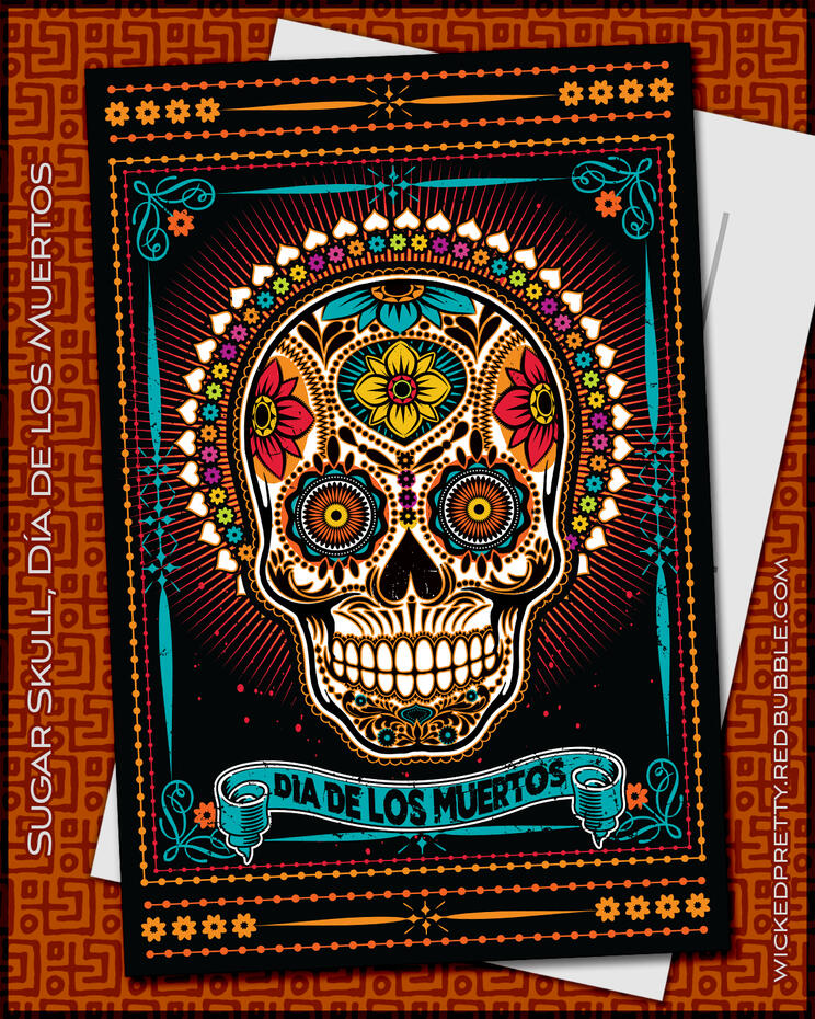 Sugar Skull, Día de los Muertos Postcard