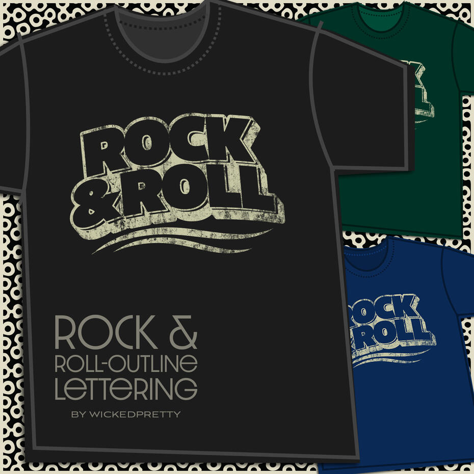 Rock &amp; Roll-Outline Lettering